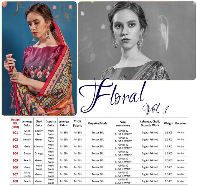 Floral vol 1 heavy Designer Lehenga choli